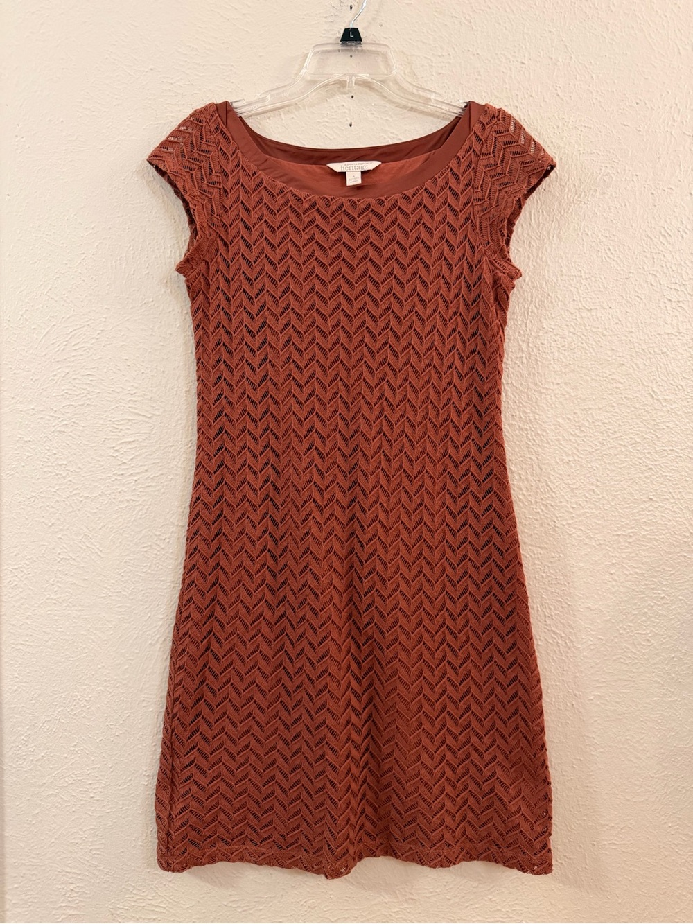Banana Republic rust brown chevron knit dress